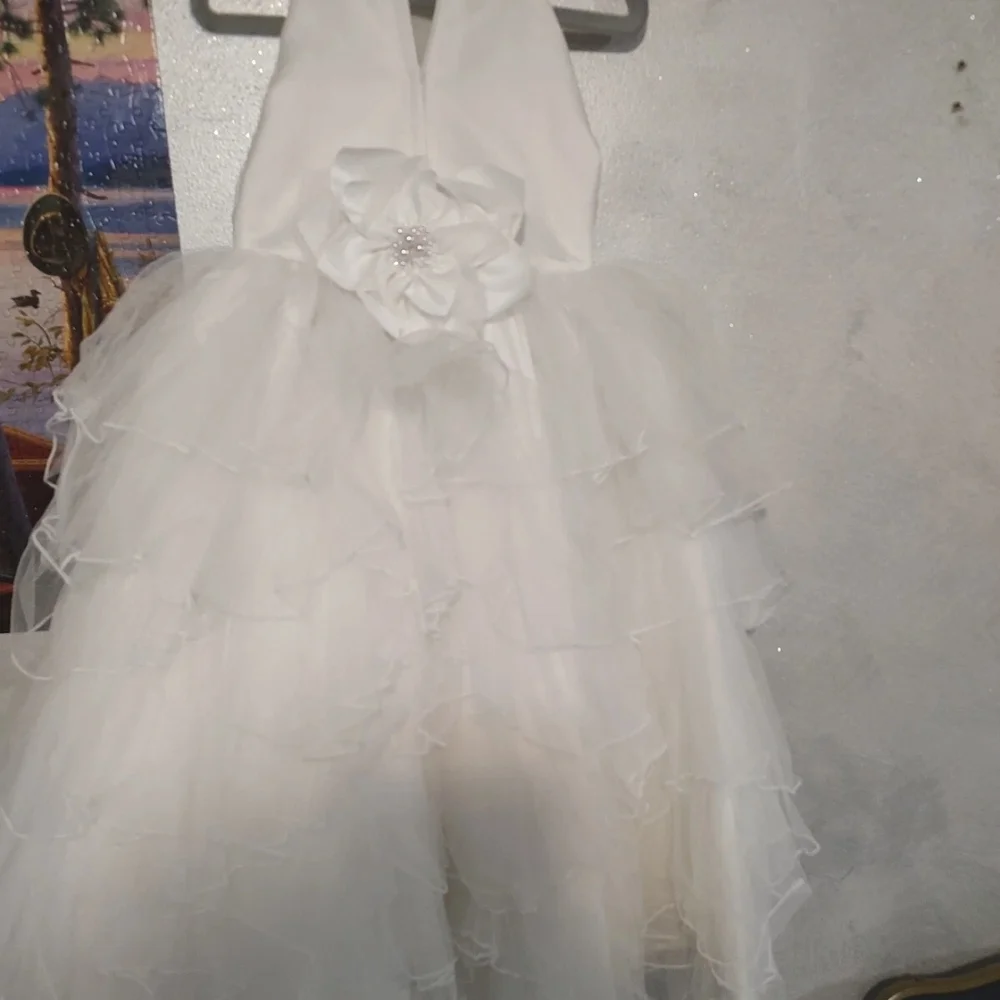 J.O.A. Cream Tiered Halter Sundress for Weddings - Picture 3 of 5